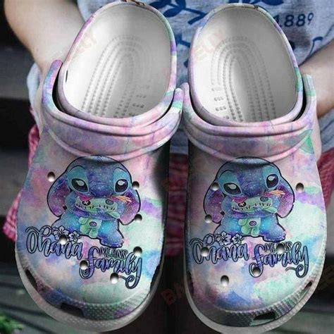 Stitch And Lilo Bling Bling Lilac Crocs Crocband Clog Comfortable Water