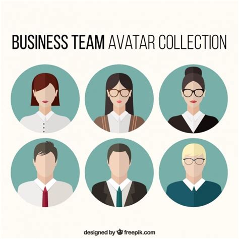 Set Of Business Team Avatars Vector Free Download