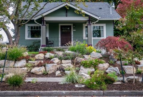front yard landscaping ideas with larger rocks