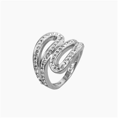 Wrapped Swarovski Crystal Ring Roma Designer Jewelry