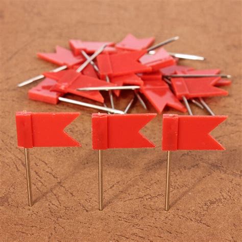 200 Flag Shape Map Pins Cork Notice Board Drawing Pins Push Pin Blue