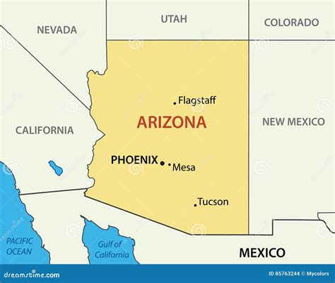 Arizona Vector Map Of State Stock Vector Illustration Of Arizona