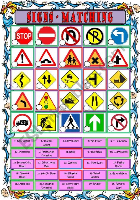 Traffic Signs Esl Worksheet By Dahlia Eva Sue