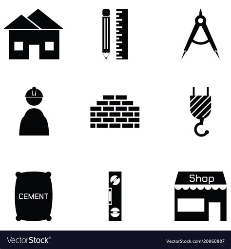 Architecture Icon Set Royalty Free Vector Image