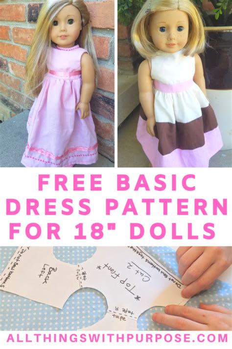 free basic dress pattern for american girl and 18 dolls