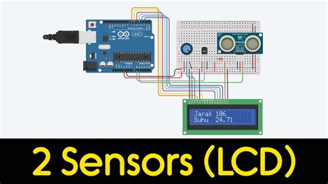 2 Sensors LCD With Arduino In Tinkercad YouTube