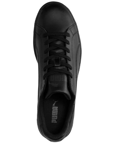 puma men s smash leather casual sneakers from finish line in black for men lyst