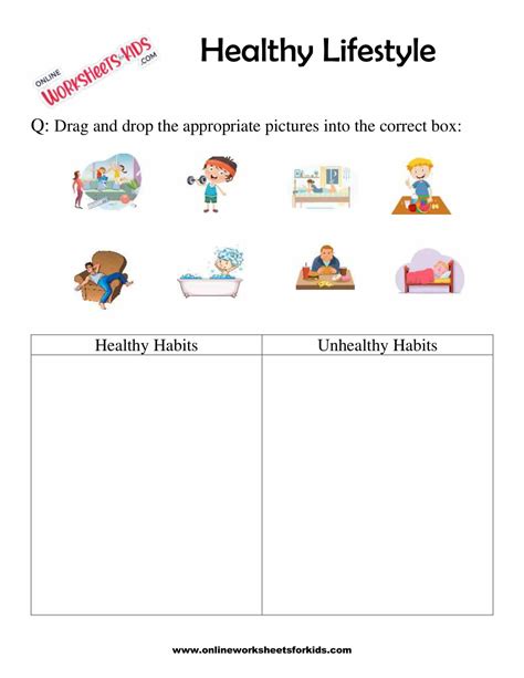Healthy Lifestyle Worksheets For Grade 1 1