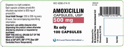 Amoxicillin Capsules Usp 250 Mg And 500 Mg