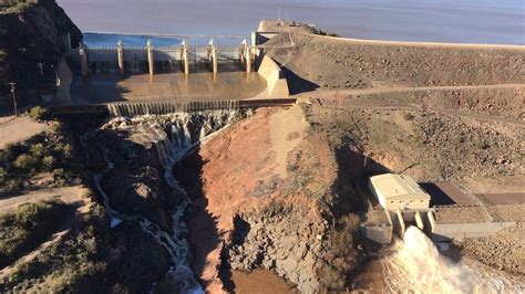 Salt River Project Water Flowing Over Horseshoe Dam Spillway