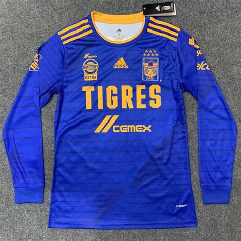 Tigres UANL Soccer Jersey 20 21 Away Blue Long Sleeve Soccer Shirt