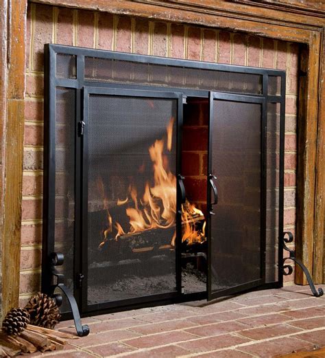 Flat Guard Fire Screens With Doors In Solid Steel All Fireplace