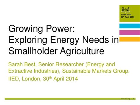 Growing Power Exploring Energy Needs In Smallholder Agriculture
