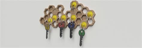 Honeykey Honeycomb Keys Wall Hanger 3d Model 3d Printable Cgtrader