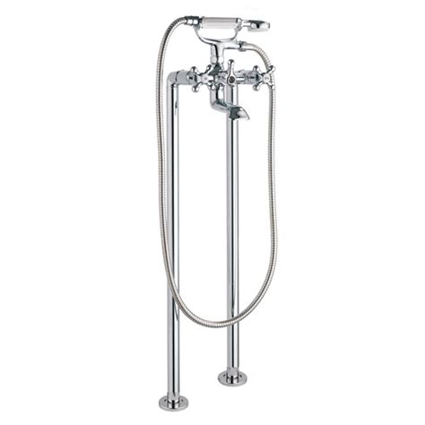 Edwardian Bath Shower Mixer With Chrome Tap Legs Plumleys Plumbing