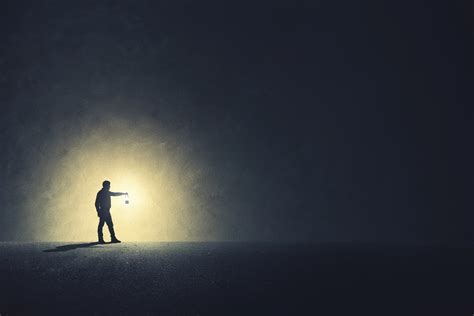 Man With Lamp Walking Illuminating His Path Advent Messenger