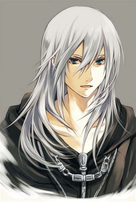Anime Male With Long White Hair