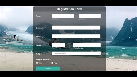 How To Design A Registration Form Using Html And Css My Bios