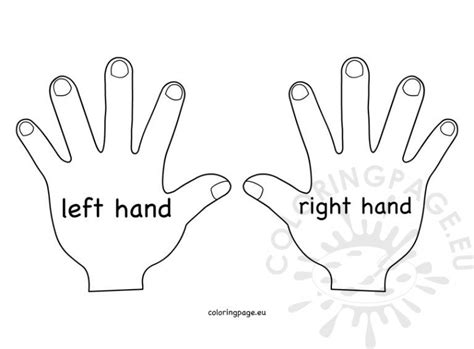 Right Hand Left Hand Childrens Printable Activities Coloring Page