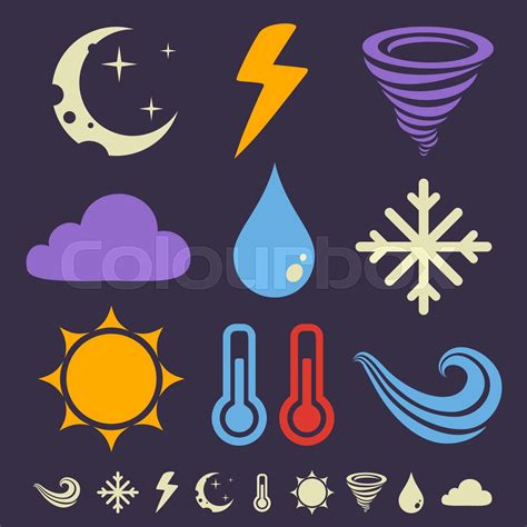 Weather Icons Stock Vector Colourbox
