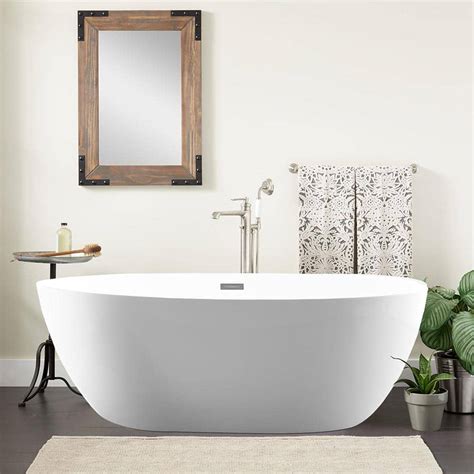 Reviews For Vanity Art Amiens In Acrylic Flatbottom Freestanding Bathtub In White Polished
