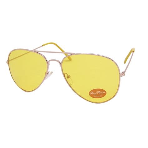 Vtg 70s80s Yellow Lens Aviator Sunglasses Retro Disco Fancy Dress