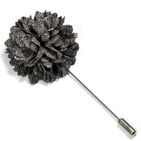 Beautiful And Stylish Grey Flower Lapel Pin Andre Emilio
