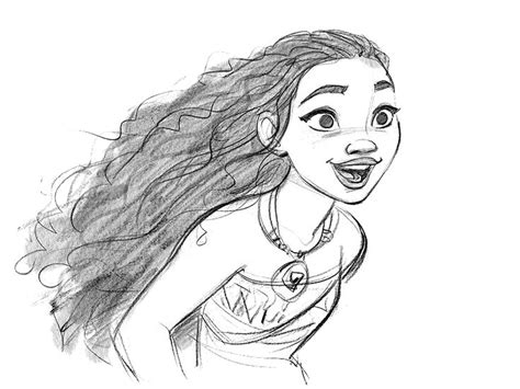 Drawing sketch of 'moana', from movie moana.모아나 스케치 하기^ ^ materials: Easy Moana Sketch - Moana Free Printable Coloring Pages ...