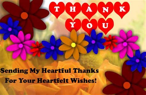 Thanks For Your Heartfelt Wishes Free Thank You ECards Greeting Cards