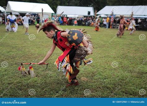 A Native American Pow Wow Dancer Editorial Photo Image Of Performers Colorful 126912961