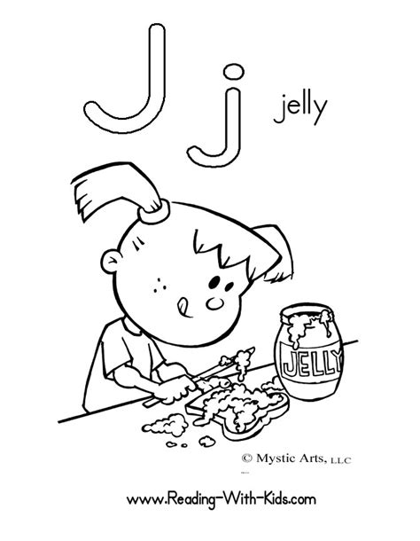 Enjoy this letter j coloring page which features a large letter j and pictures of things that start with the letter j inside it. spikindergarten [licensed for non-commercial use only ...