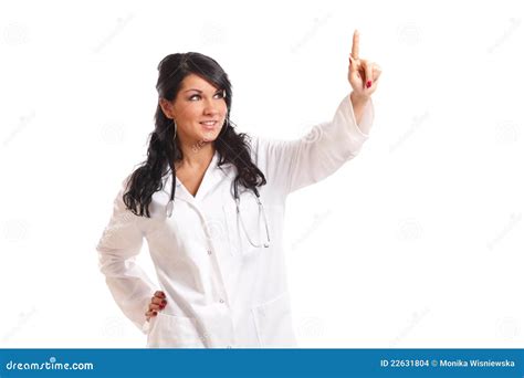 Medicine Doctor Pointing At Something Stock Photo Image Of Beautiful
