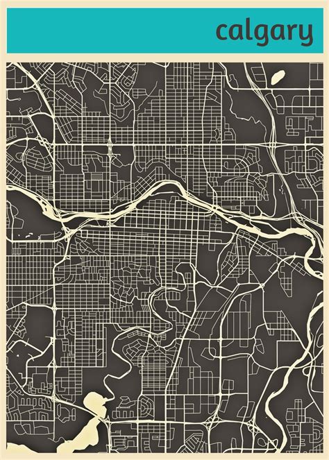 Calgary City Map Rare Digital Artwork Makersplace