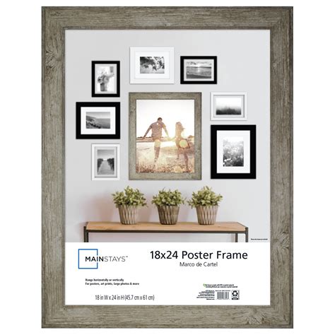 Mainstays 18x24 Rustic Woodgrain Poster And Picture Frame