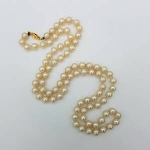 Vintage Faux Pearl Necklace With Gold Tone Clasp Marked Japan Etsy