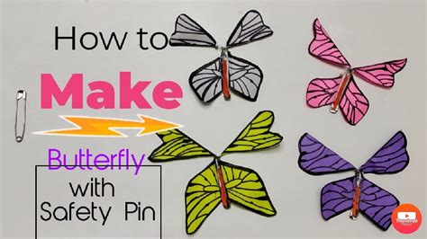 Flutterfly Me Up Diy Flying Butterfly Using Safety Pin Youtube