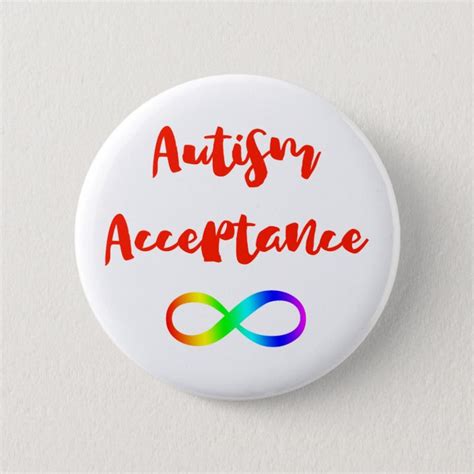Autism Acceptance Infinity Symbol 6 Cm Round Badge Uk