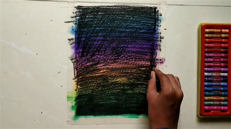 Drawing By Scratching Technique With Oil Pastels Sparks Of Art 😊