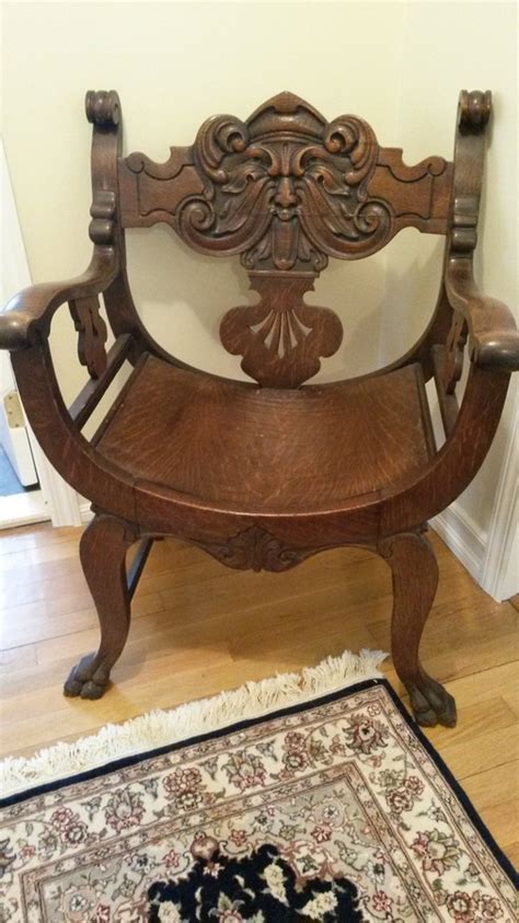 19th century child size armchair. Chair: Antique Carved Face Throne Chair | My Antique ...