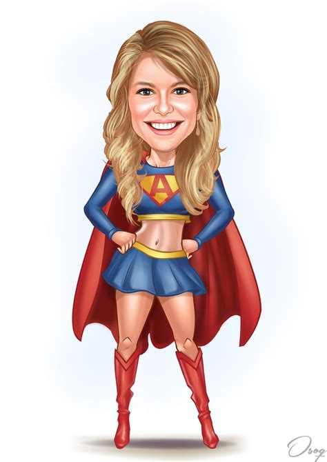 Superwoman Cartoon Superhero Cartoon Caricature Artist Caricature