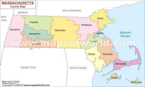 Massachusetts County Map Region County Map Regional City
