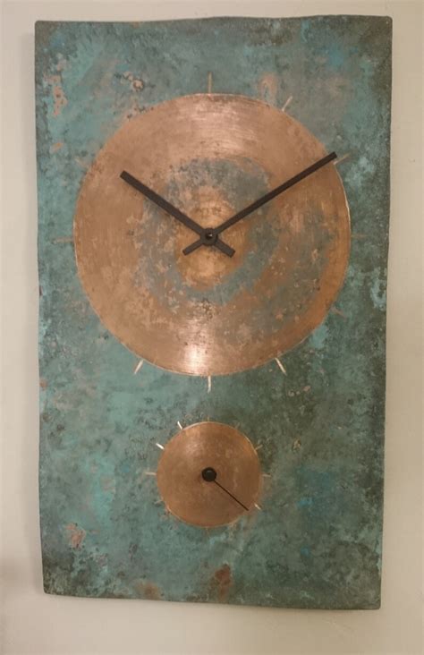 Patina Copper Clock Wall Clock Home Decor Original Clock Etsy
