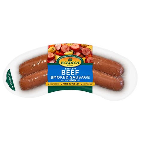Eckrich Skinless Beef Smoked Sausage Shop Meat At H E B