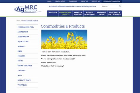 Recommended Resource Agricultural Marketing Resource Center Facts