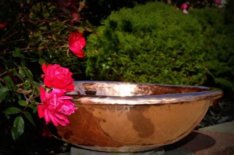 Hand Forged Copper Bird Bath Large Copper Bowl Polished