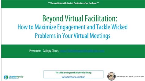 free nonprofit webinar beyond virtual facilitation youtube