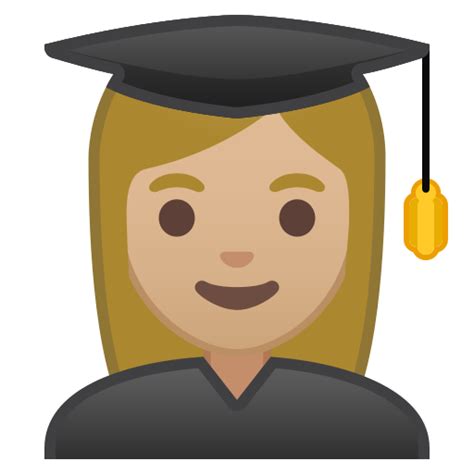 👩🏼‍🎓 Estudiante Mujer Tono De Piel Claro Medio Emoji