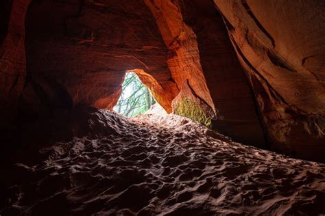 Sandstone Cave Entrance In Dark Stock Photo Image Of Geology Light