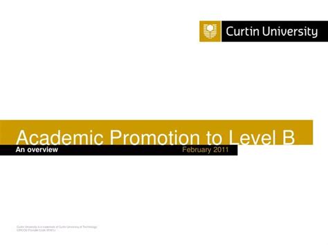 Ppt Academic Promotion To Level B Powerpoint Presentation Free
