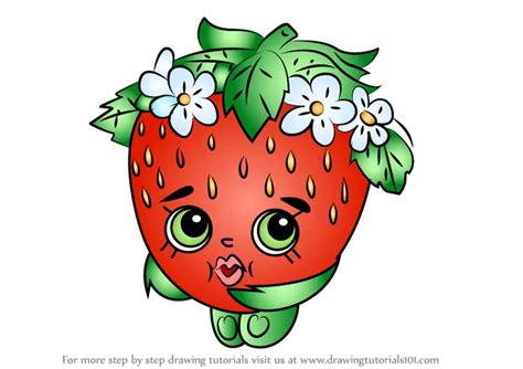 How To Draw Strawberry Kiss From Shopkins Shopkins Step By Step